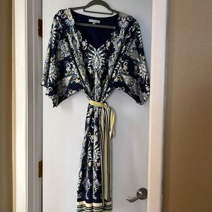 Sandra Darren Sheath Green Dress Womens Size 2x paisley  Boho Lightweight